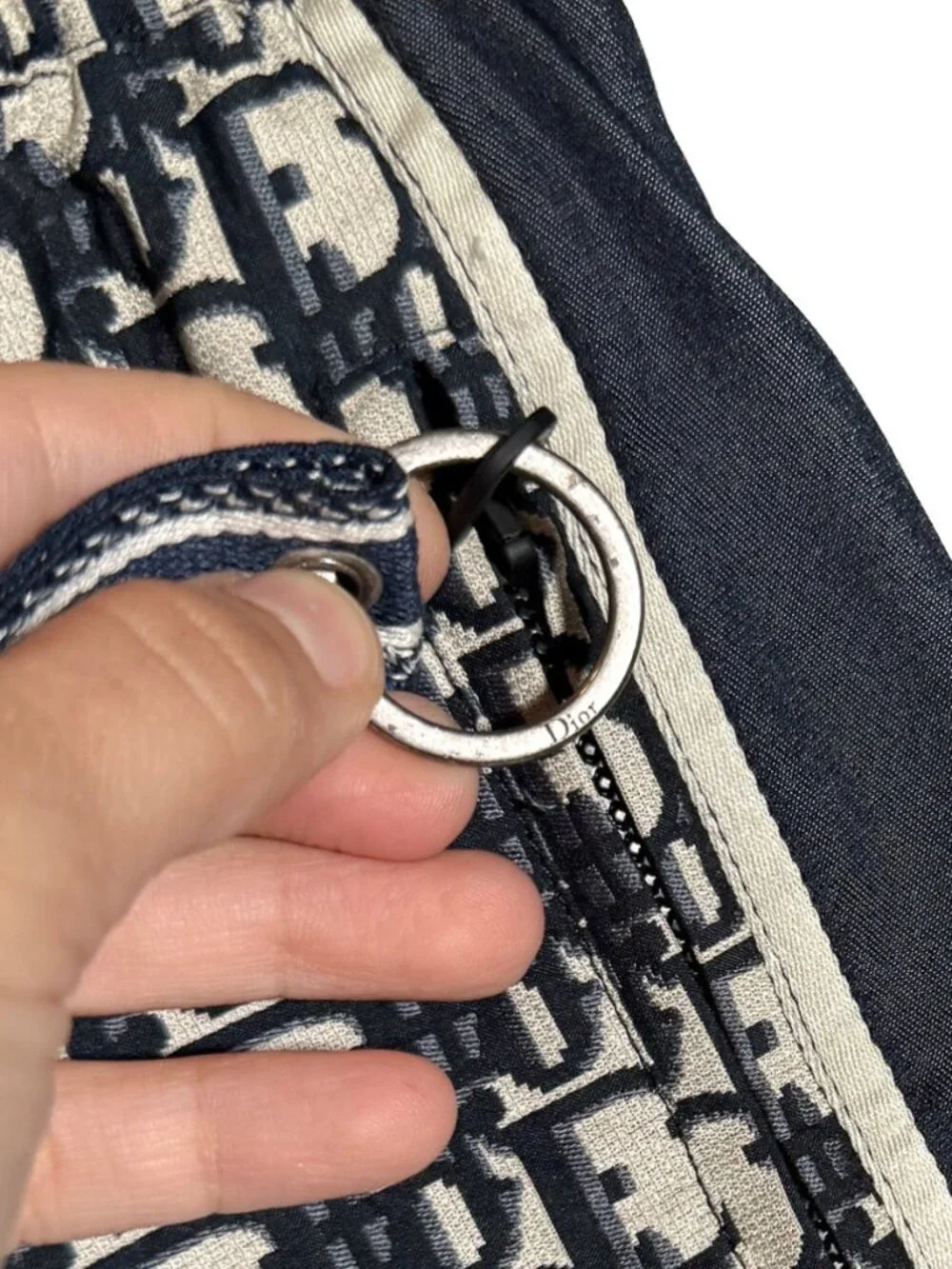 Dior Blue Oblique Jacquard Taffeta Technical Mini Shorts - Picture 6 of 10